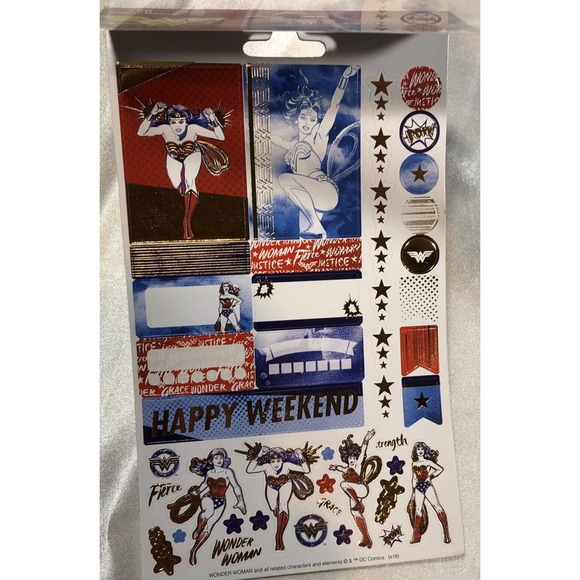 Wonder Woman Stickers Paper House Life Organized 100 Pieces NEW - Picture 6 of 7